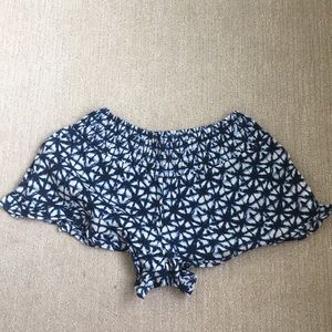 White and blue patterned shorts